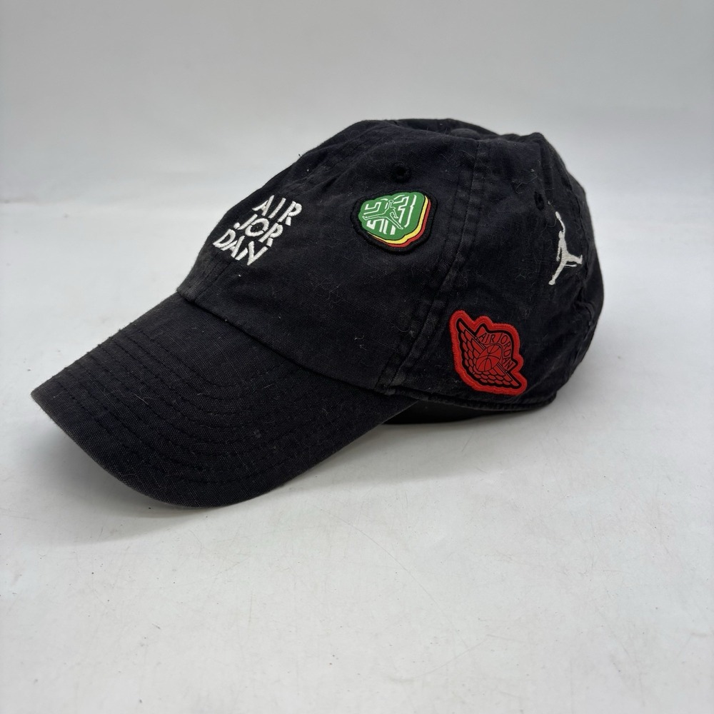 Air Jordan 23 Flight Hat Men Black Embroidered Jumpman Strap Back Sticker Cap